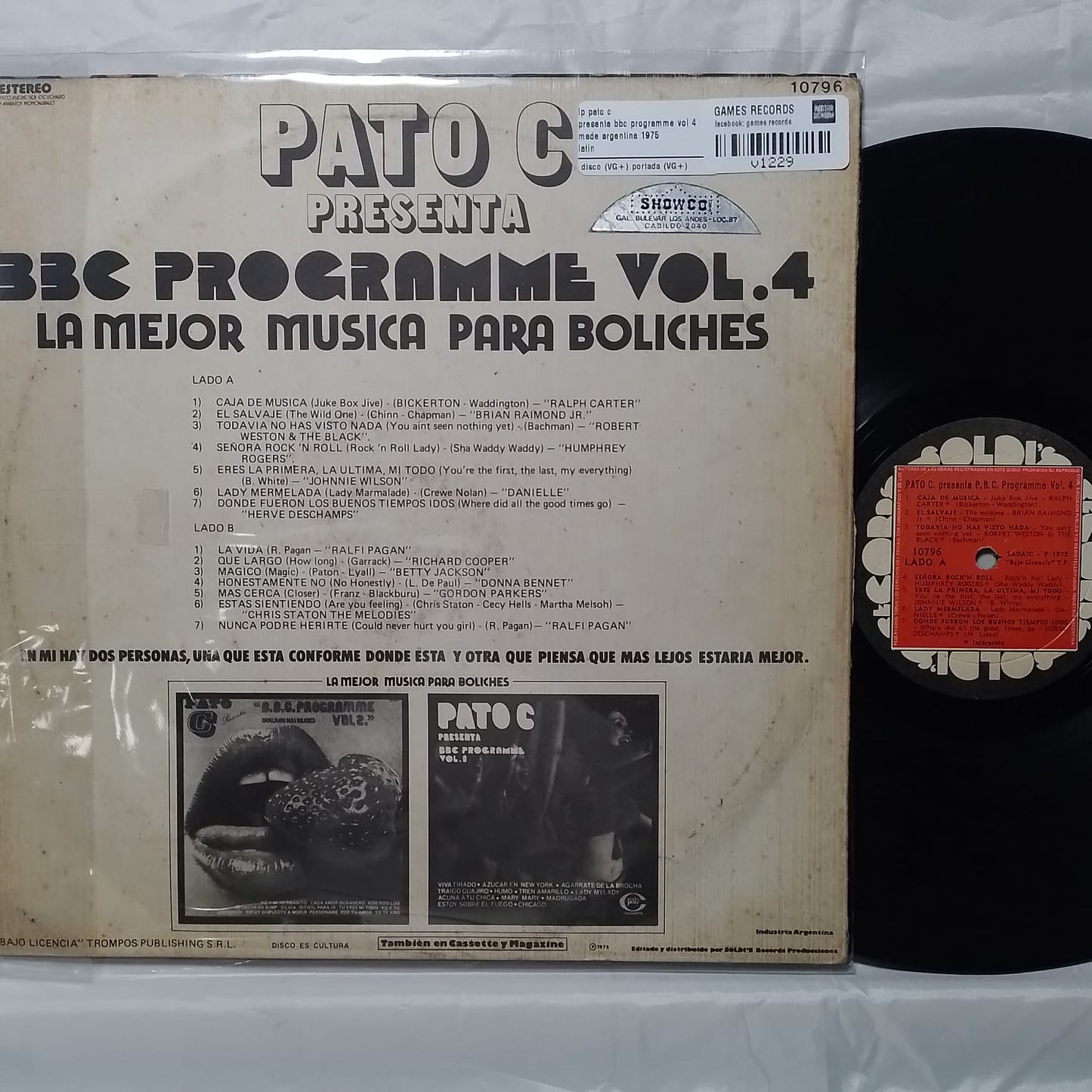 lp pato c presenta bbc programme vol 4 made argentina 1975 latin