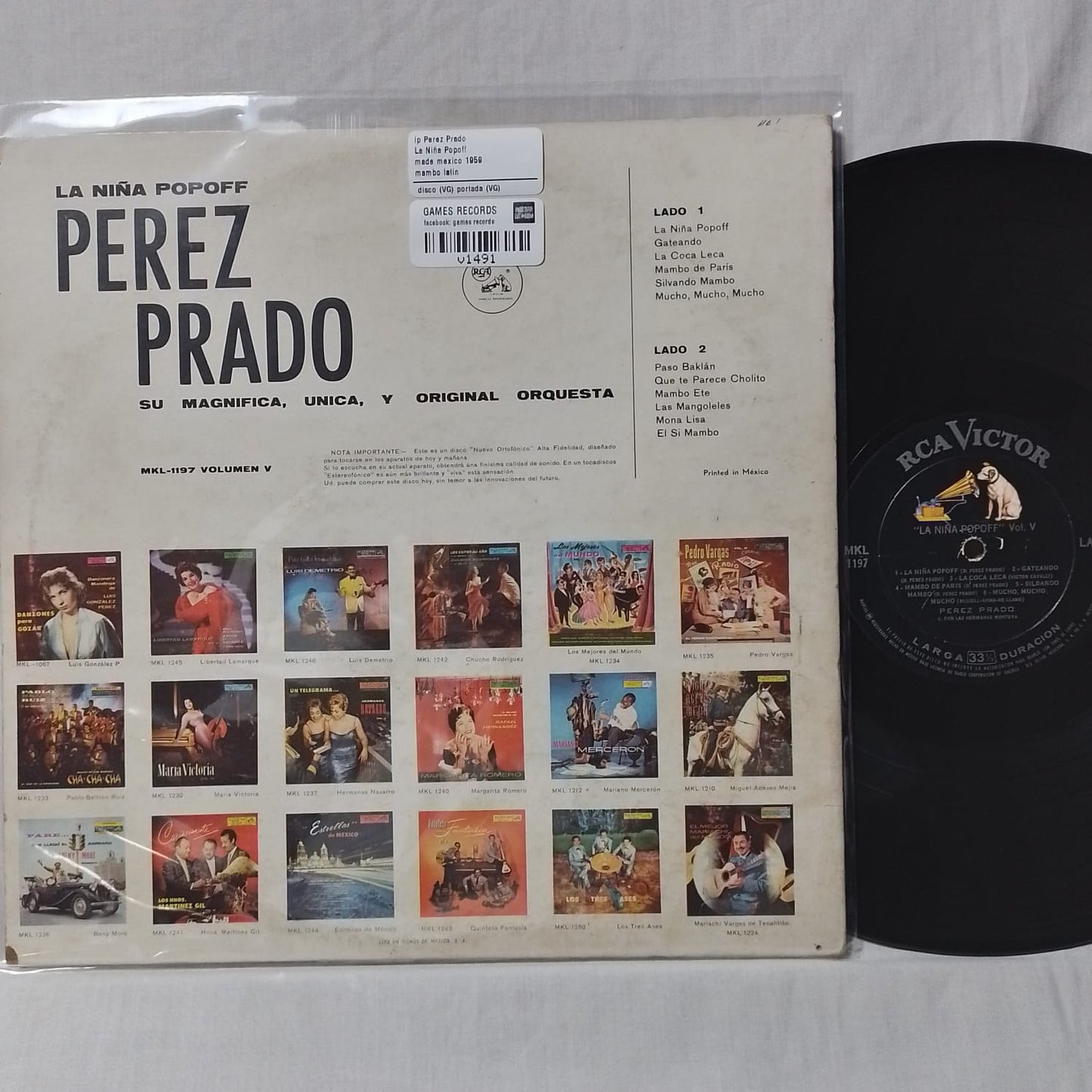 lp Perez Prado La Niña Popoff made mexico 1959 mambo latin