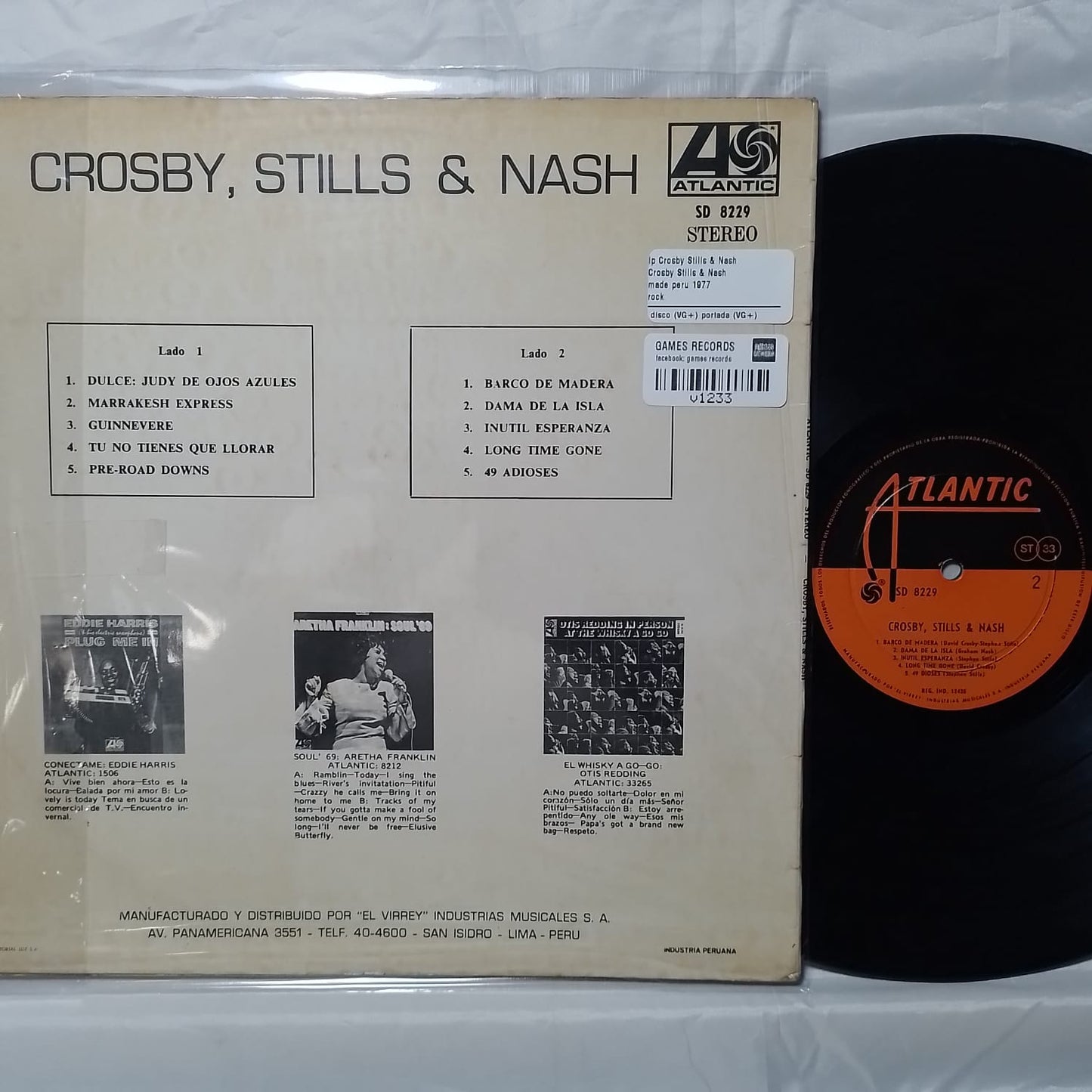 lp Crosby Stills & Nash Crosby Stills & Nash made peru 1977 rock