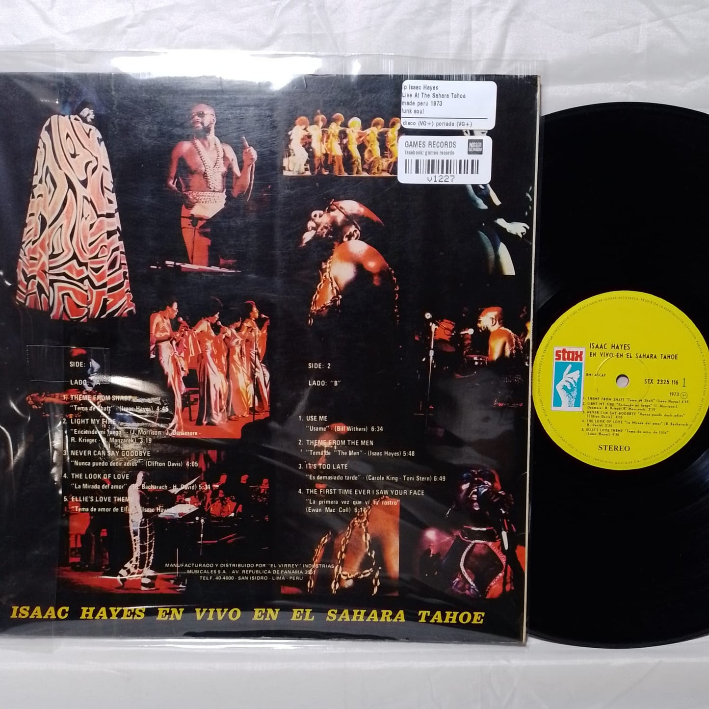 lp Isaac Hayes Live At The Sahara Tahoe made peru 1973 funk soul