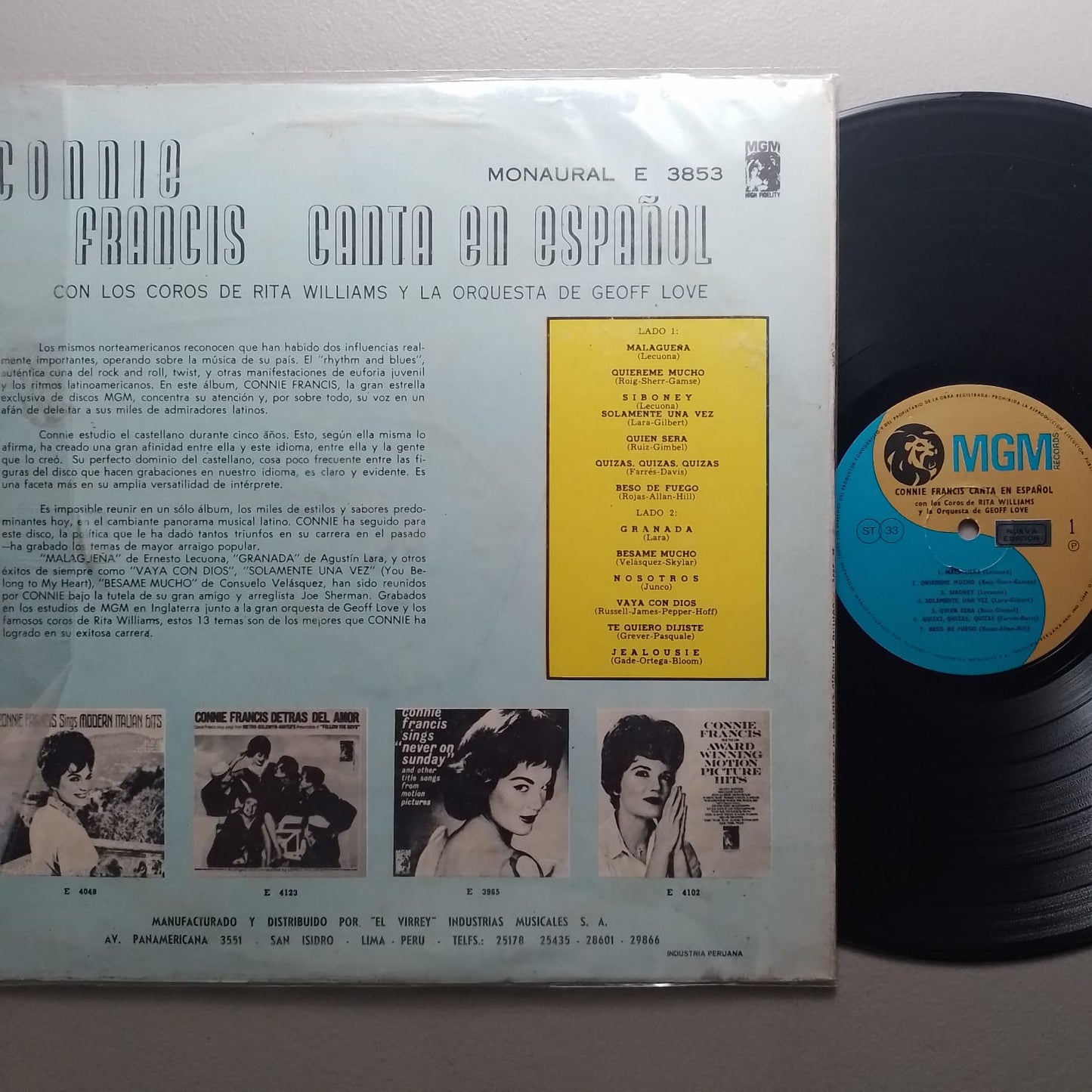 lp Connie Francis Connie Francis Canta En Español made peru 1975 balada latin