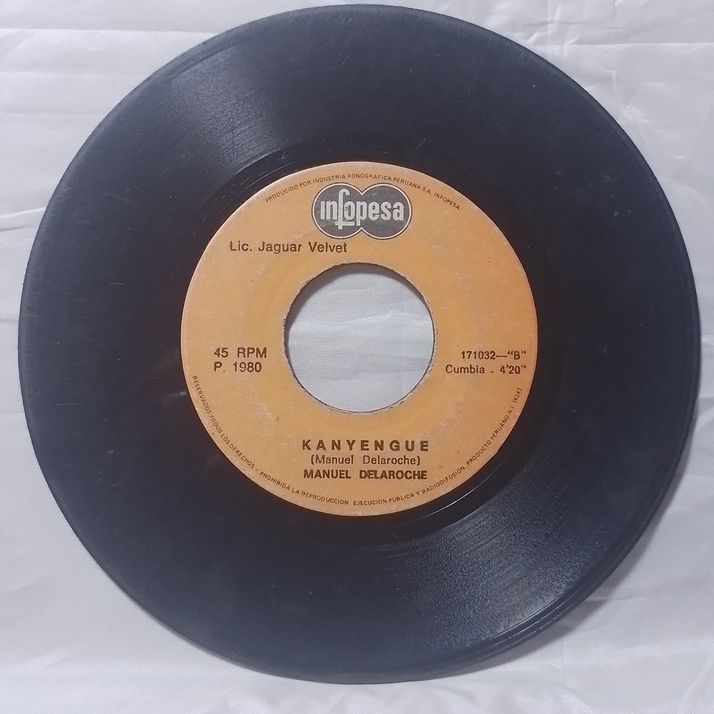 single 7" Manuel Delaroche Tabaco Y Ron / Kanyengue made peru 1980 latin Cumbia