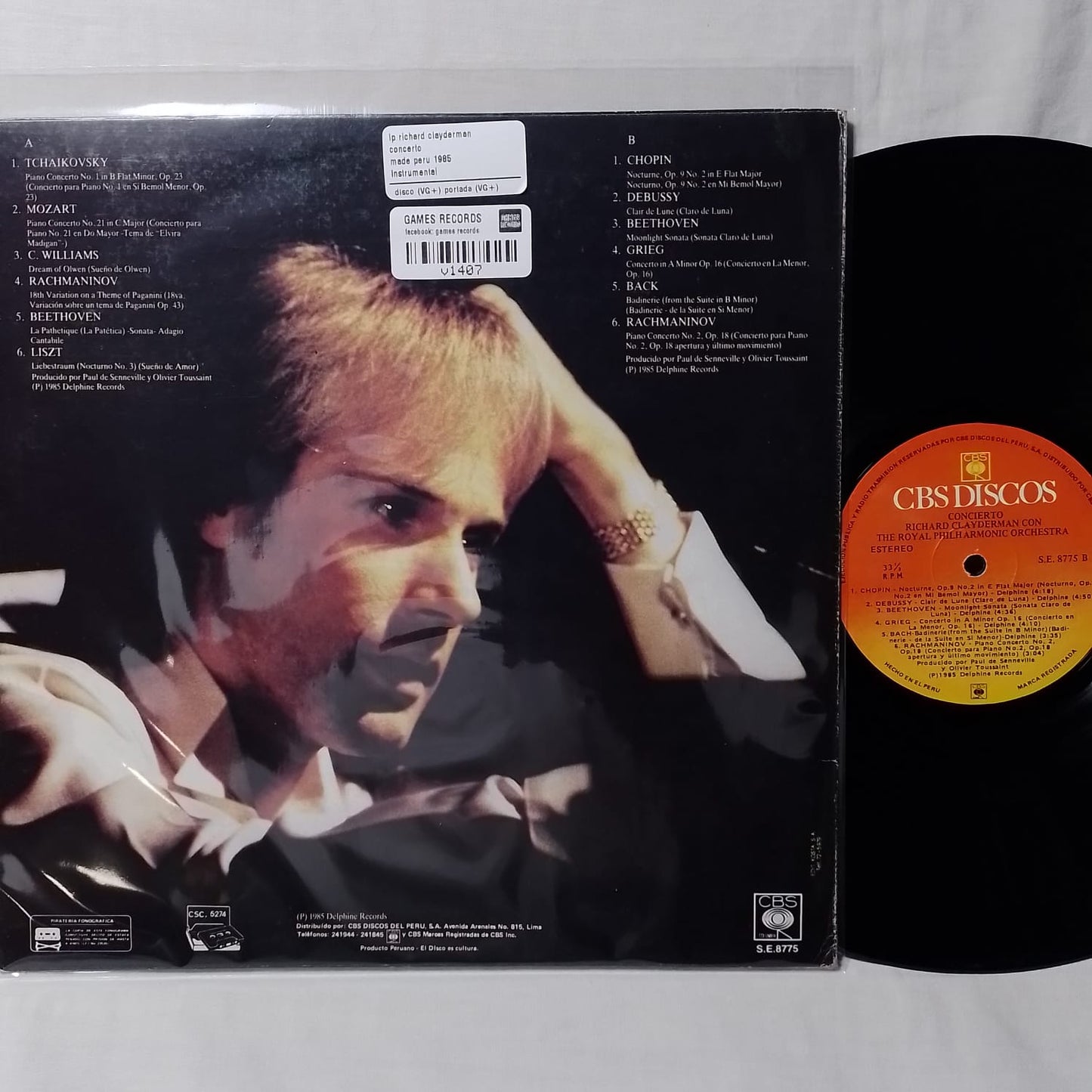 lp richard clayderman concerto made peru 1985 instrumental