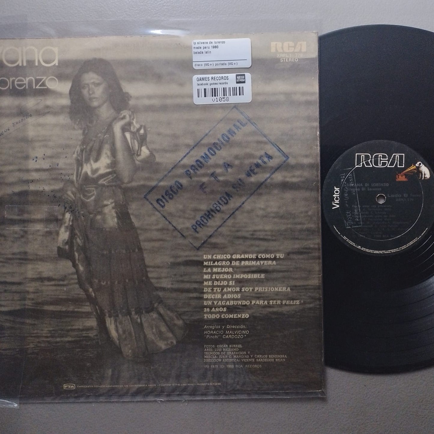 lp silvana de lorenzo made peru 1980 balada latin