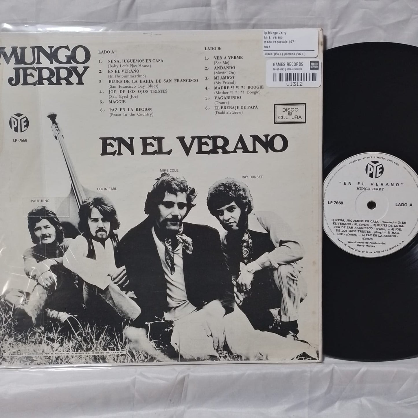 lp Mungo Jerry En El Verano made venezuela 1971 rock