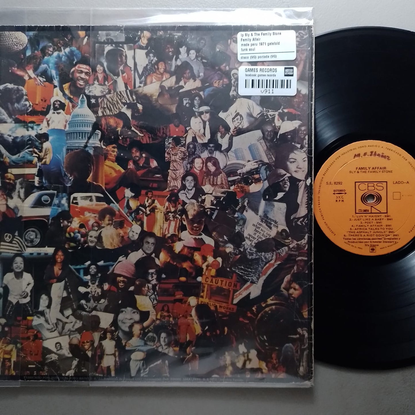 lp Sly & The Family Stone Family Affair made peru 1971 gatefold funk soul