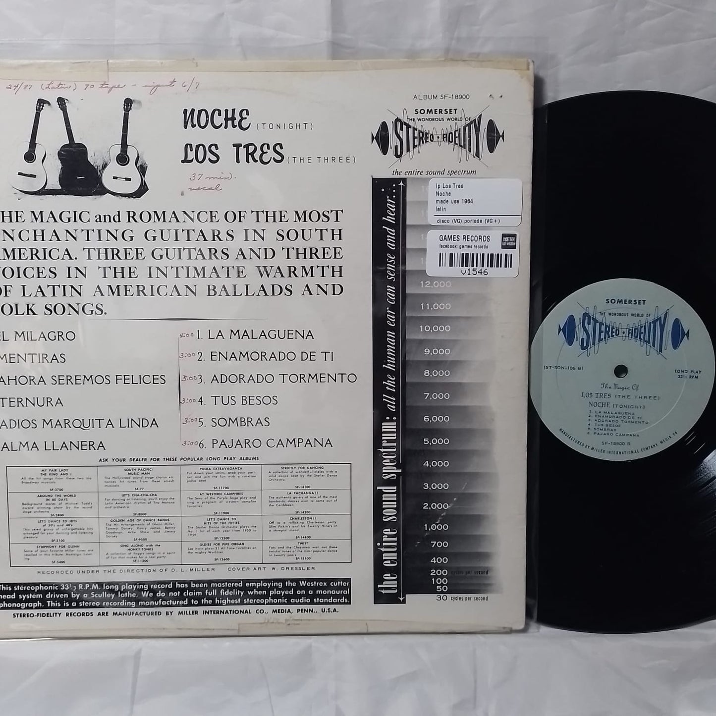 lp Los Tres Noche made usa 1964 latin