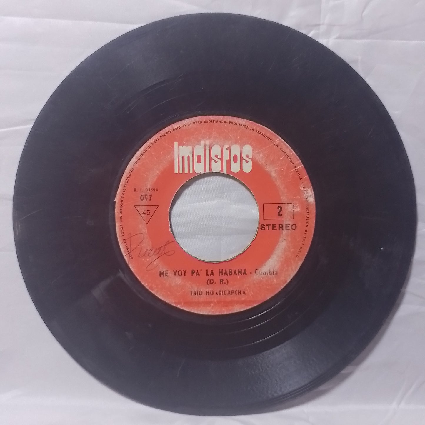 single 7" Trio Huaricapcha Ofelia La Morenita / Me Voy Pa' La Habana made peru latin Cumbia