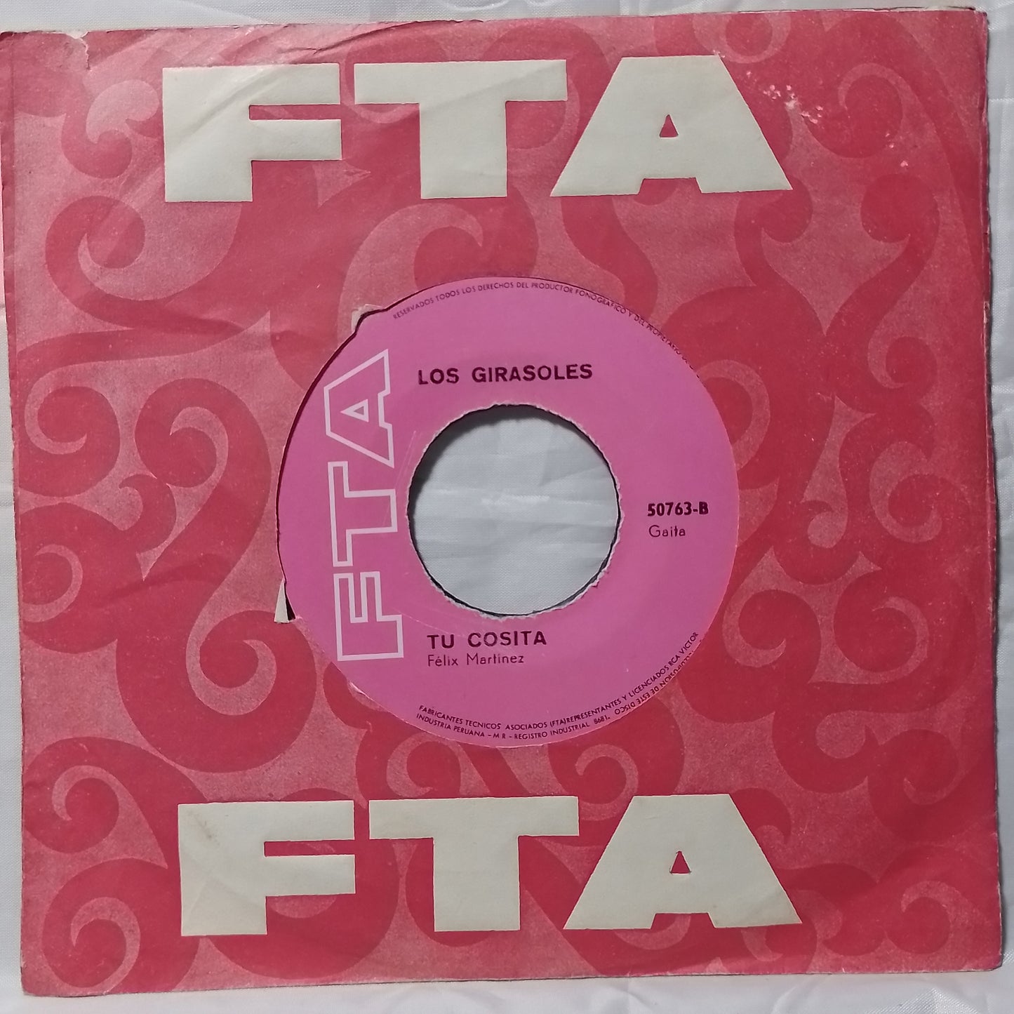 single 7" Los Girasoles La Bocina / Tu Cosita made peru 1972 con funda original latin cumbia