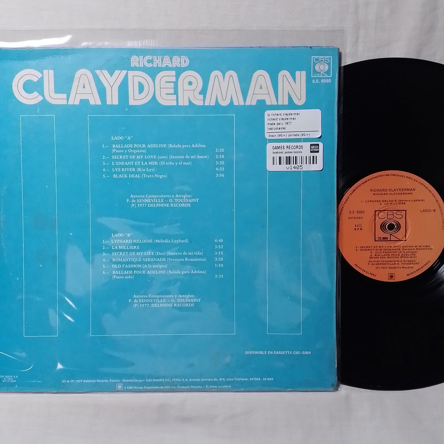 lp richard clayderman richard clayderman made peru 1977 instrumental