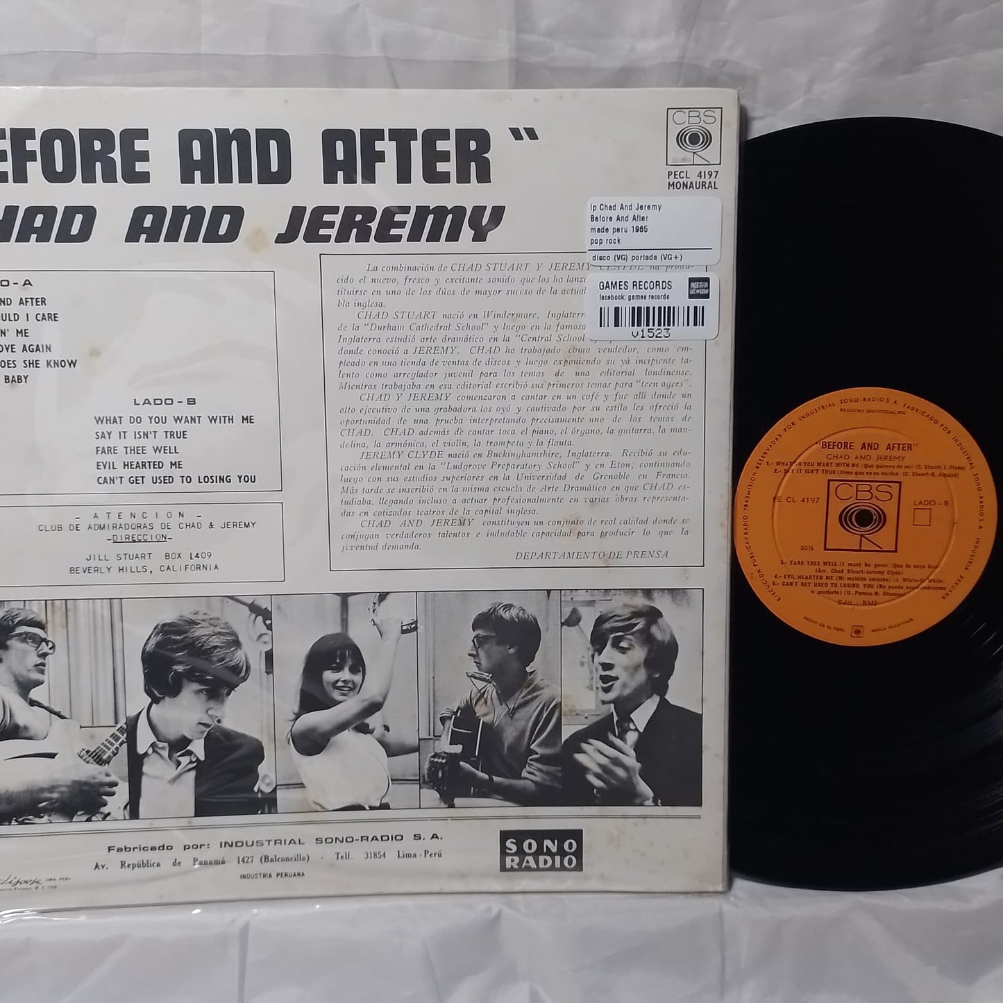 lp Chad And Jeremy Before And After made peru 1965 pop rock