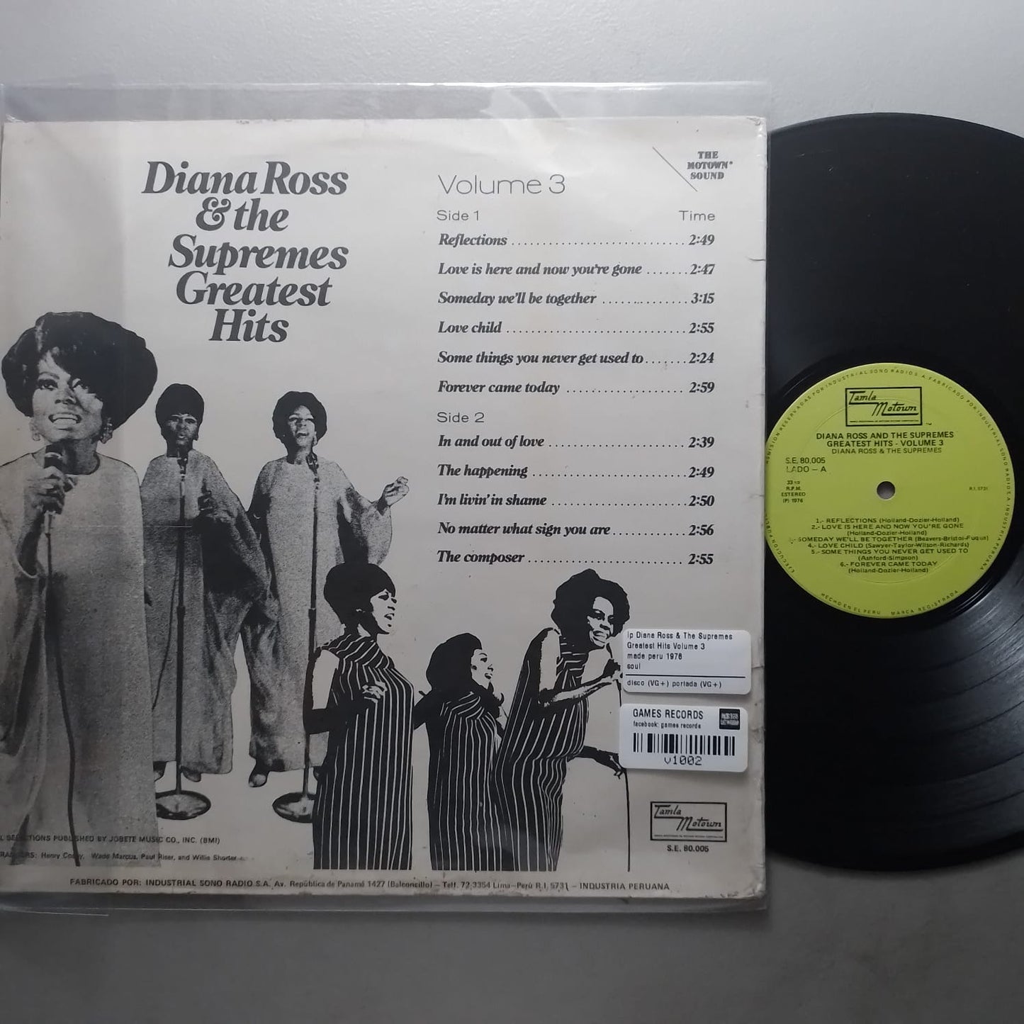 lp Diana Ross & The Supremes Greatest Hits Volume 3 made peru 1976 soul