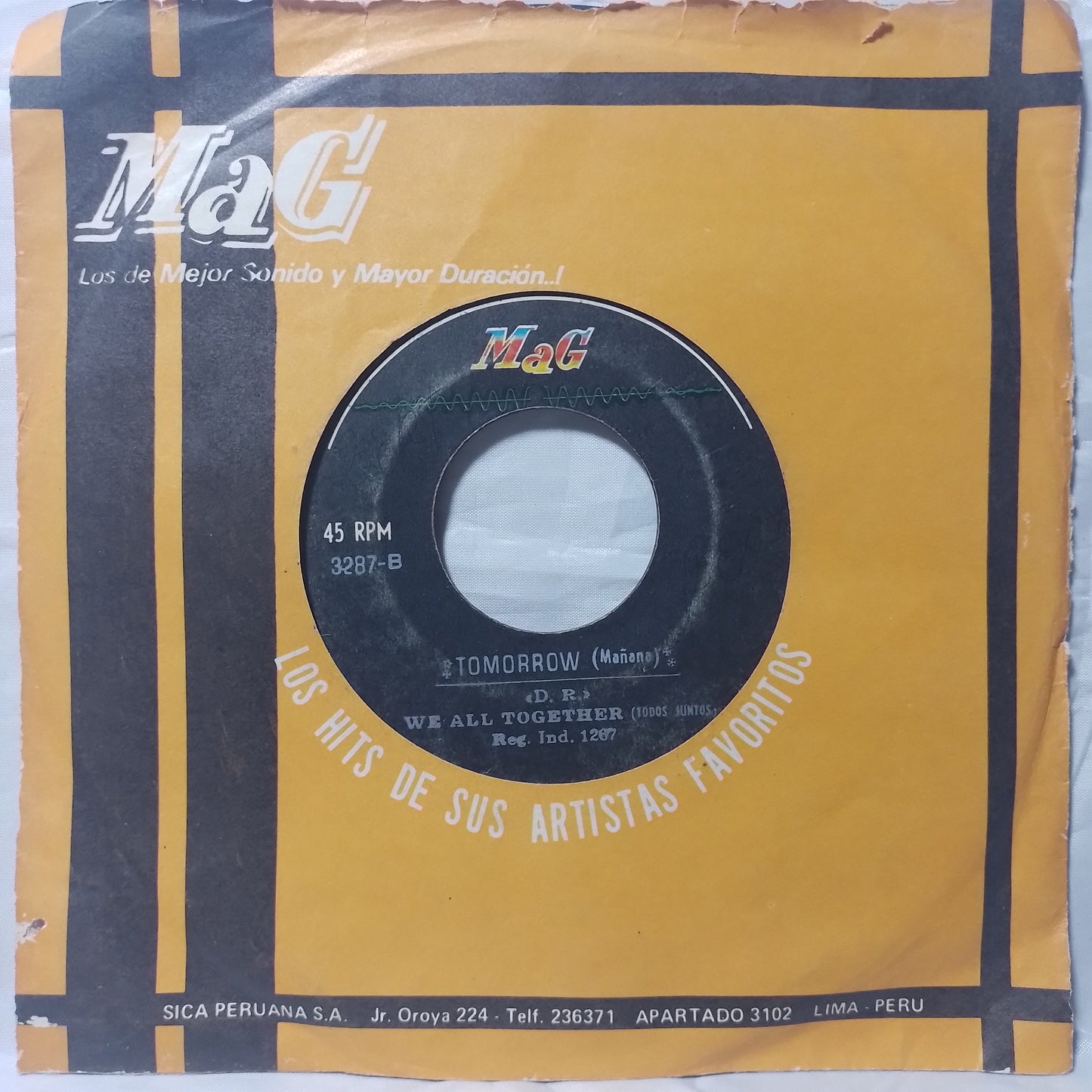 single 7" We All Together Some People Never Know / tomorrow made peru 1972 con funda original latin rock