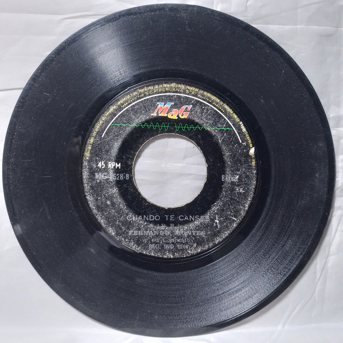 single 7" fernando montes en el sol / cuando te canses made peru latin rock