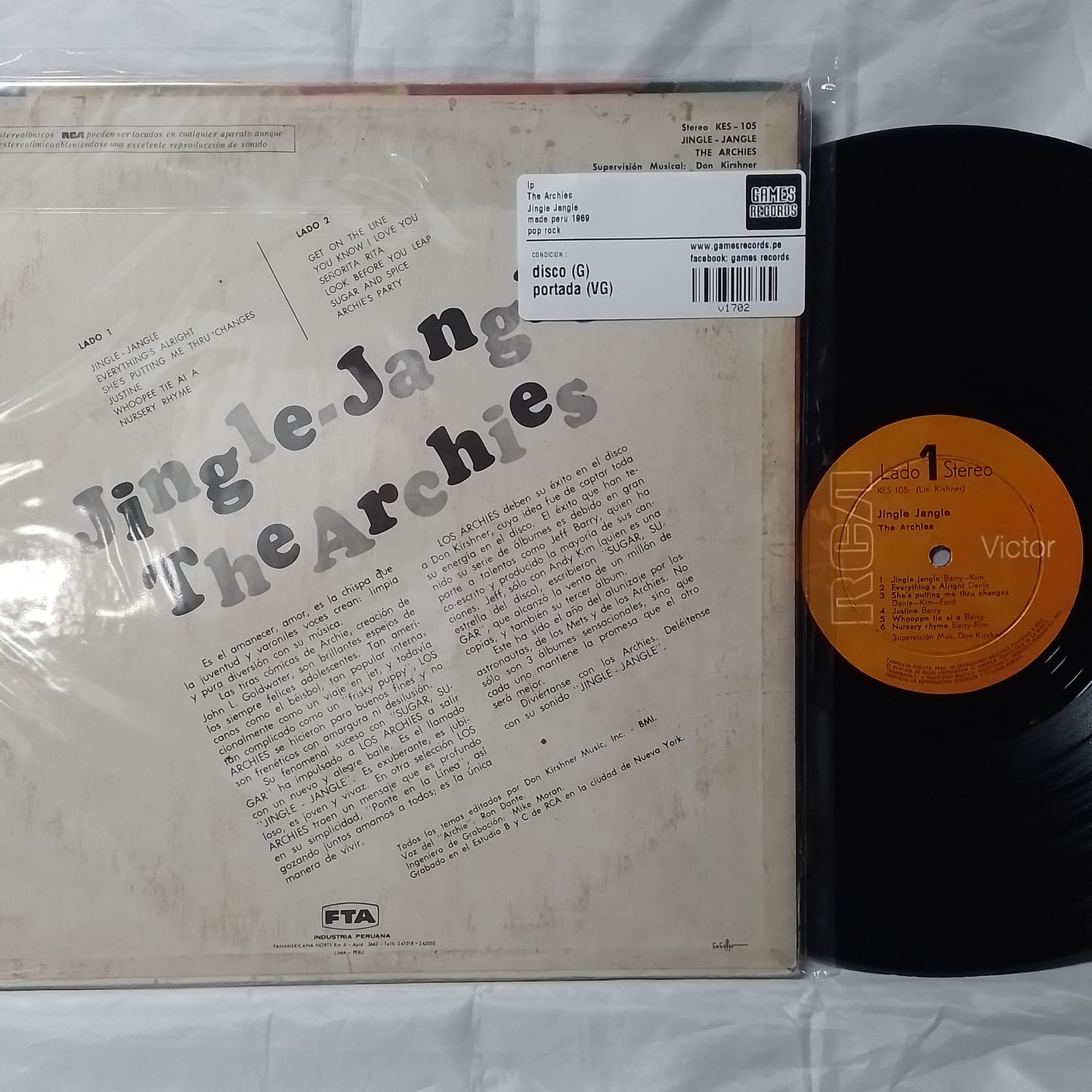 lp The Archies Jingle Jangle made peru 1969 pop rock – games records