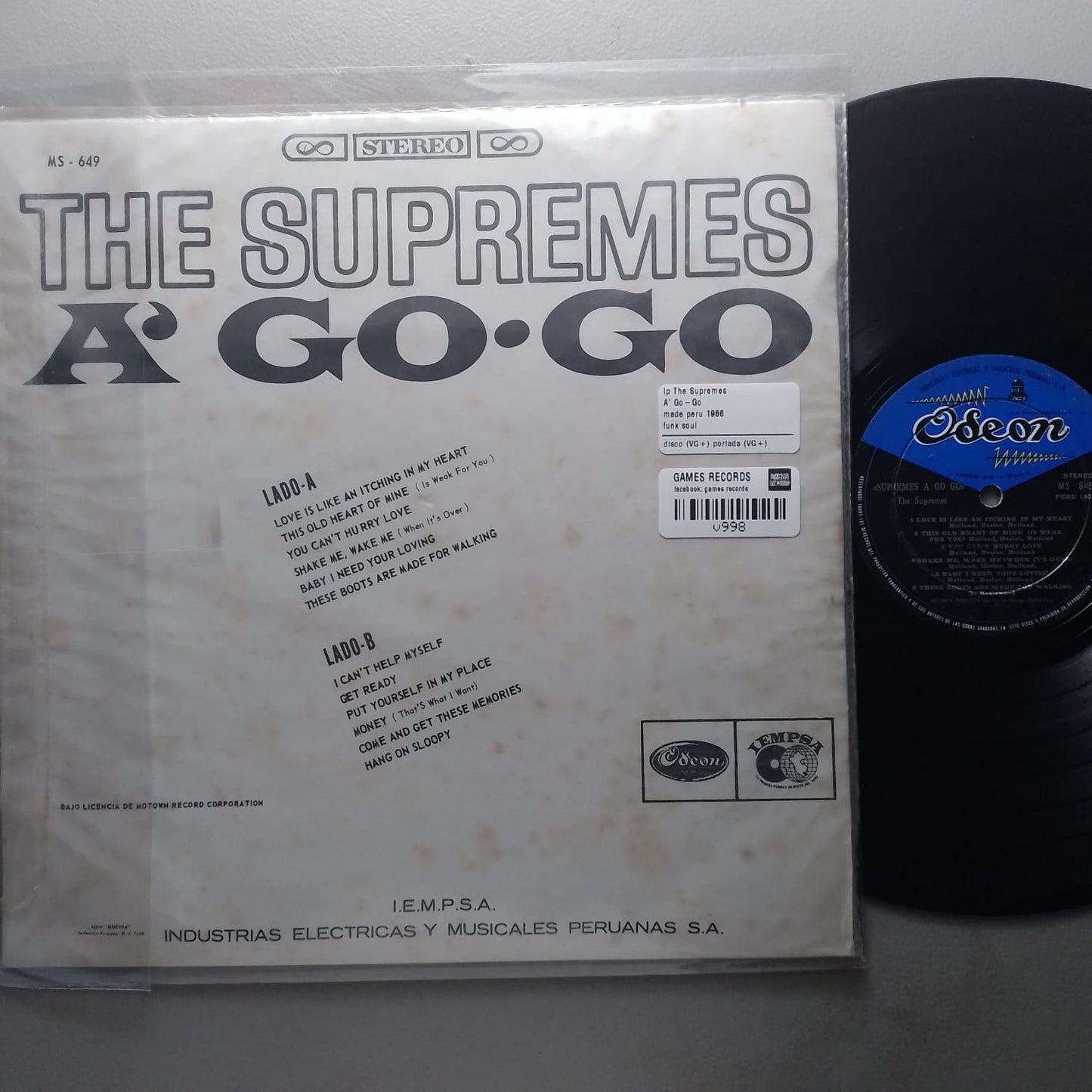 lp The Supremes A' Go-Go made peru 1966 funk soul