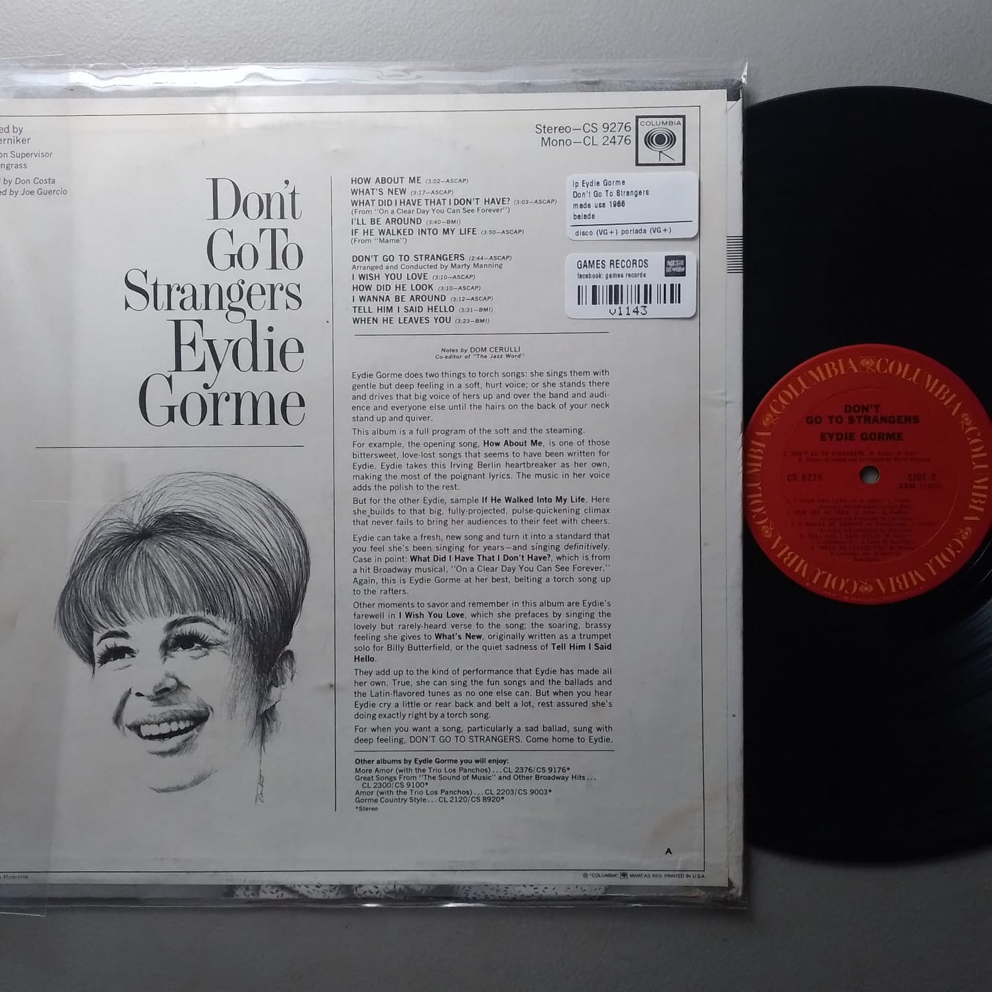 lp Eydie Gorme Don't Go To Strangers made usa 1966 balada