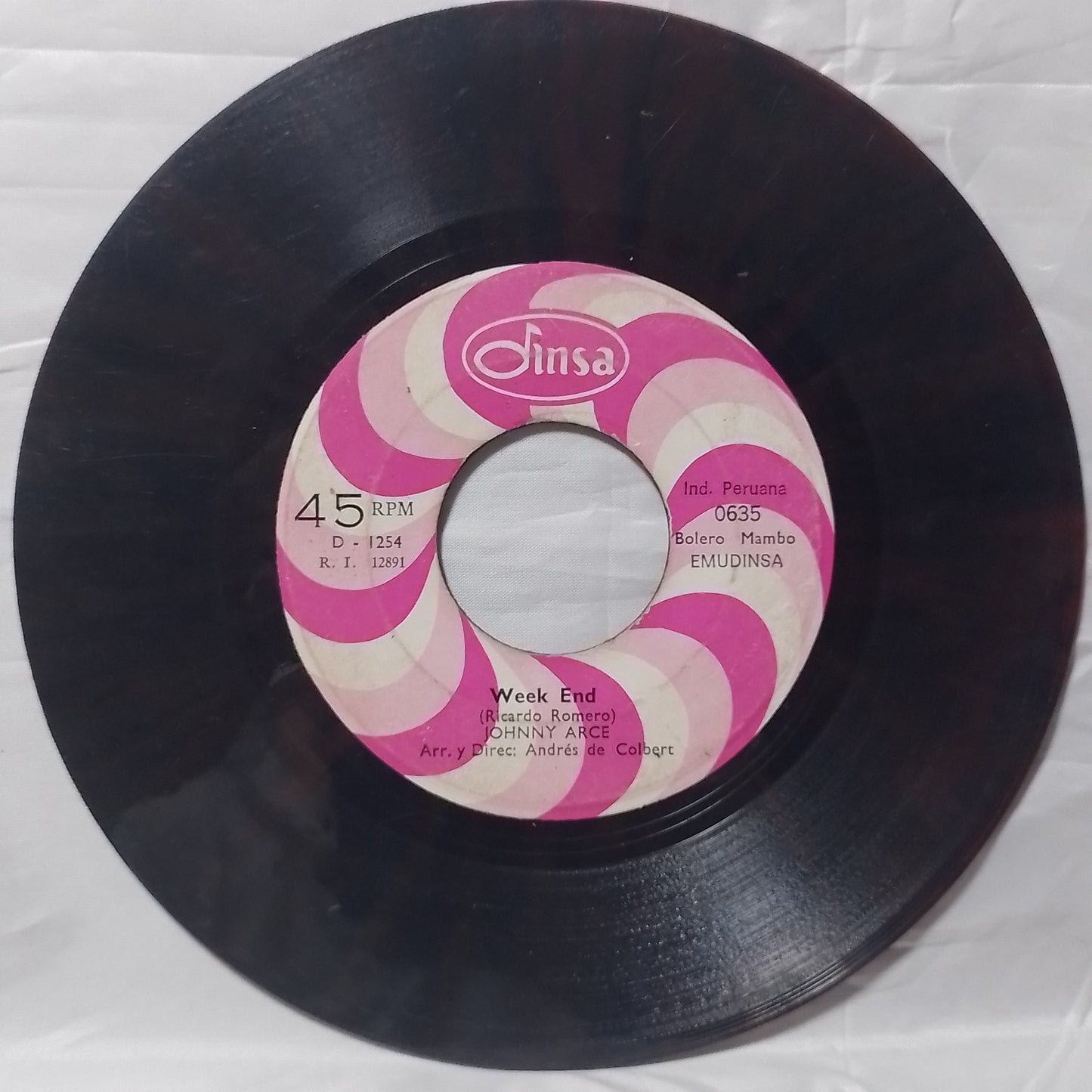 single 7" Johnny Arce Cumbia Caletera / week end made peru latin cumbia