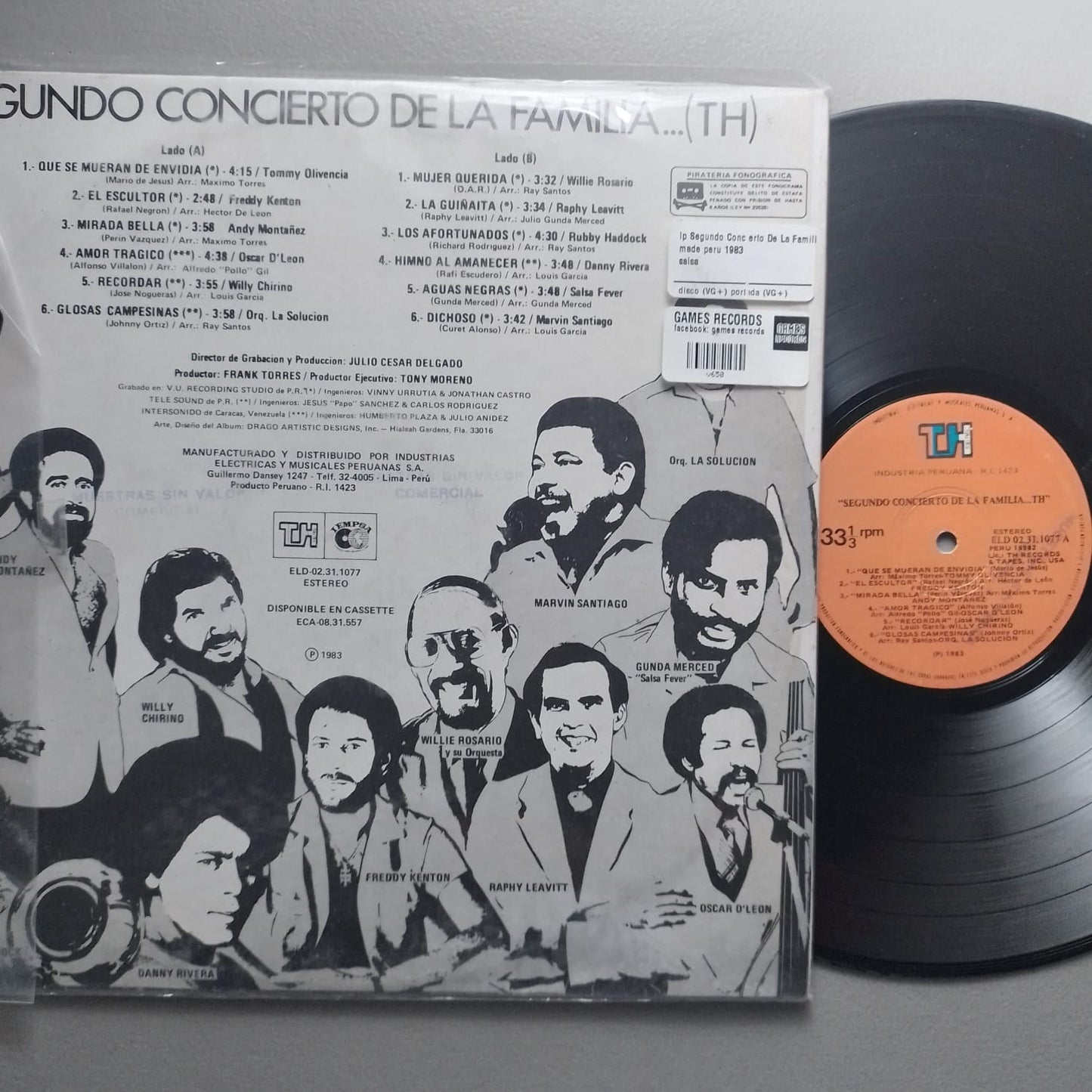 lp Segundo Concierto De La Familia TH made peru 1983 promocional salsa