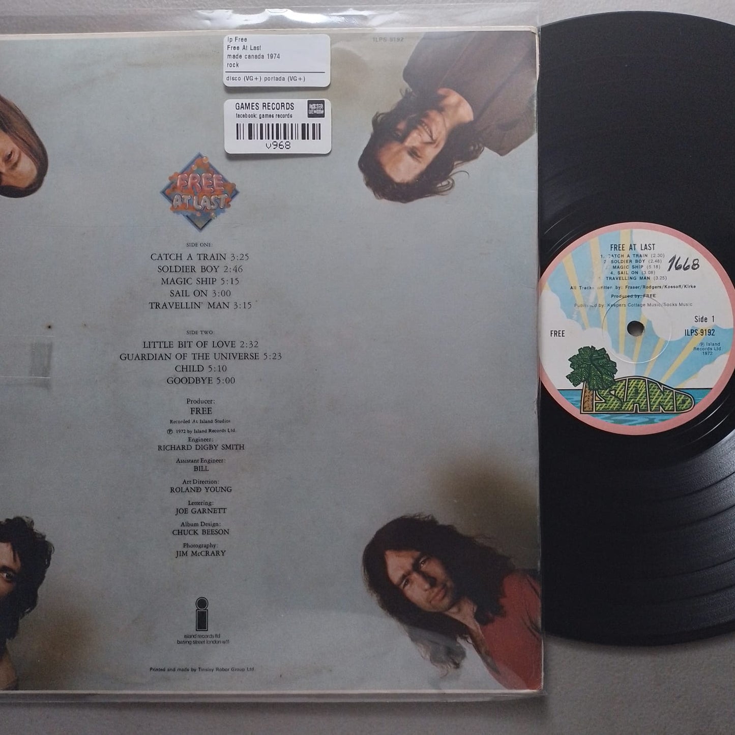 lp Free Free At Last made canada 1974 rock