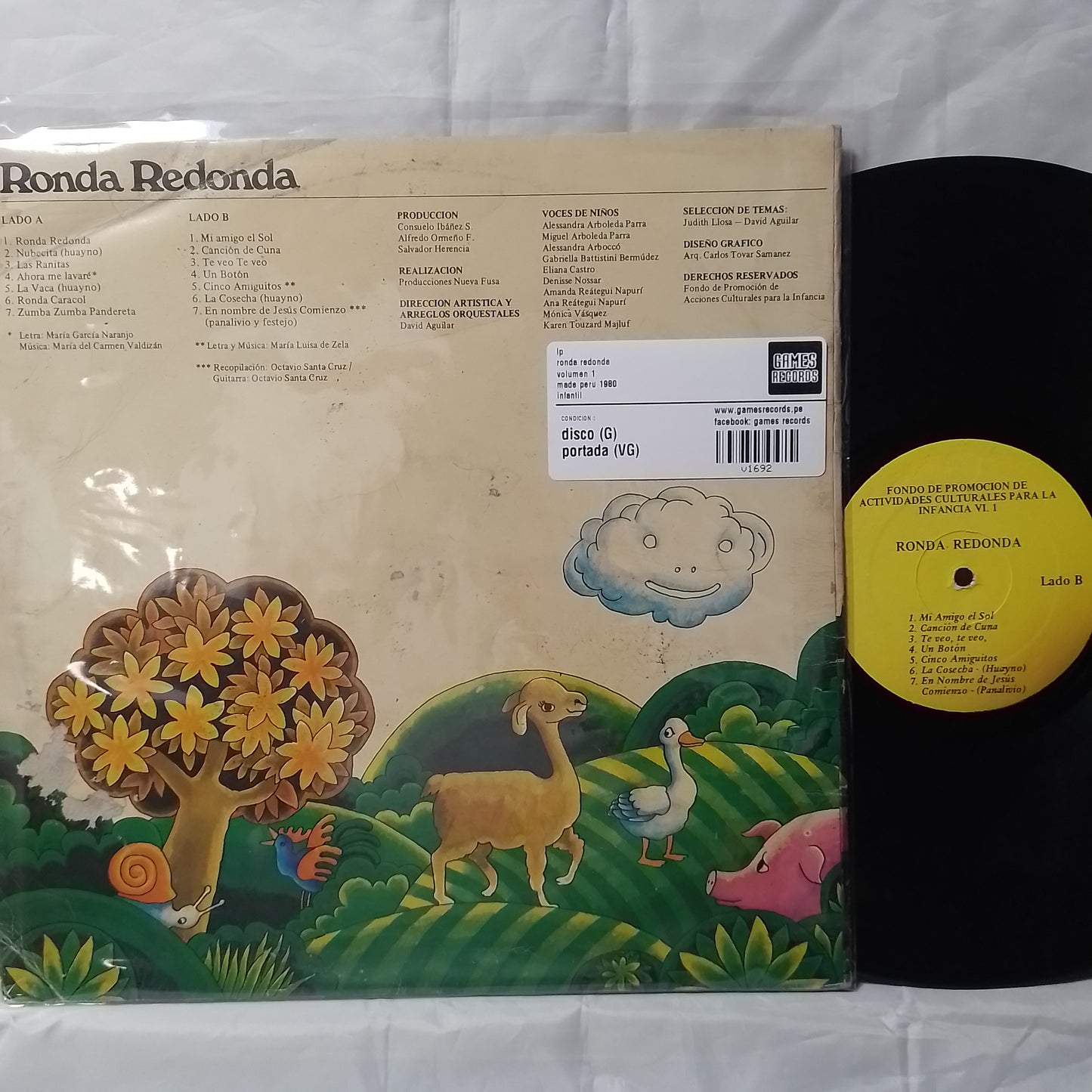 lp ronda redonda volumen 1 made peru 1980 infantil