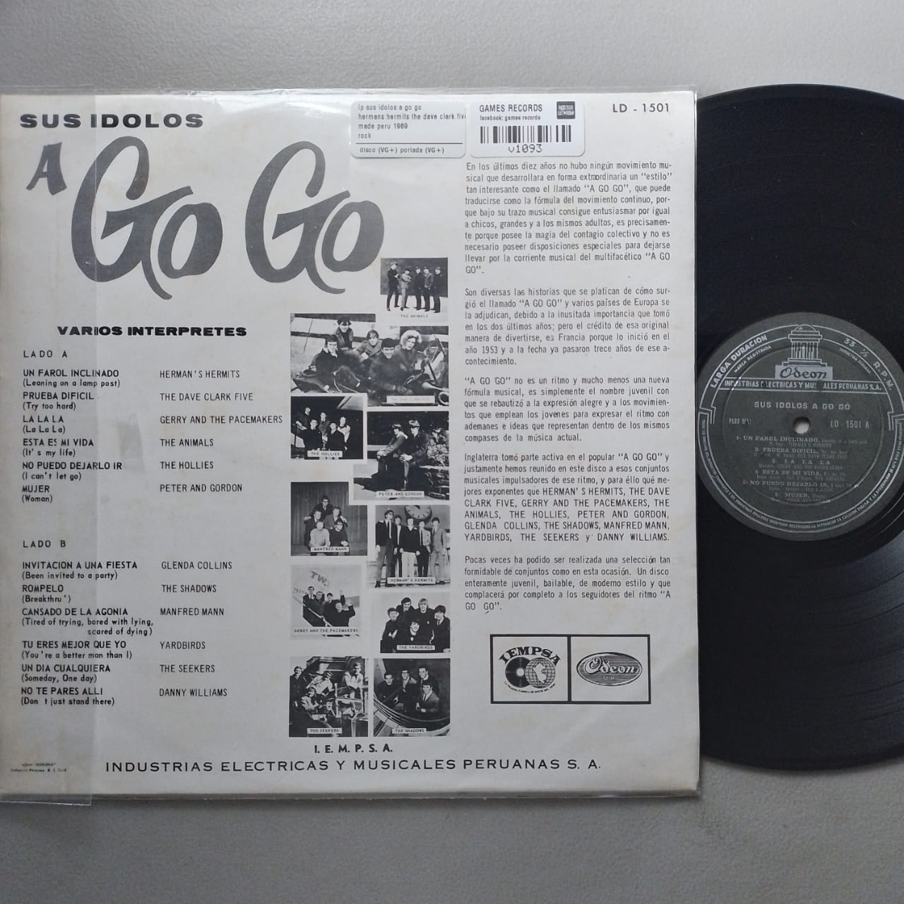 Lp Sus Idolos A Go Go Hermans Hermits The Dave Clark Five The Animals ...