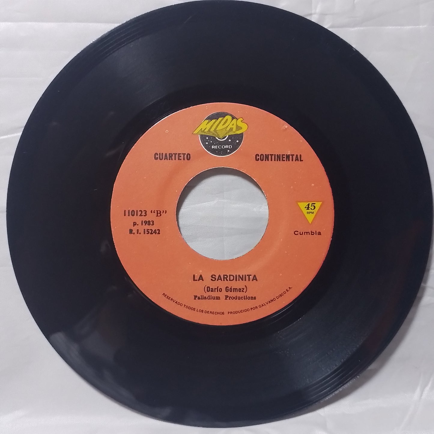 single 7" Cuarteto Continental Con Medio Peso / La Sardinita made peru 1983 latin cumbia