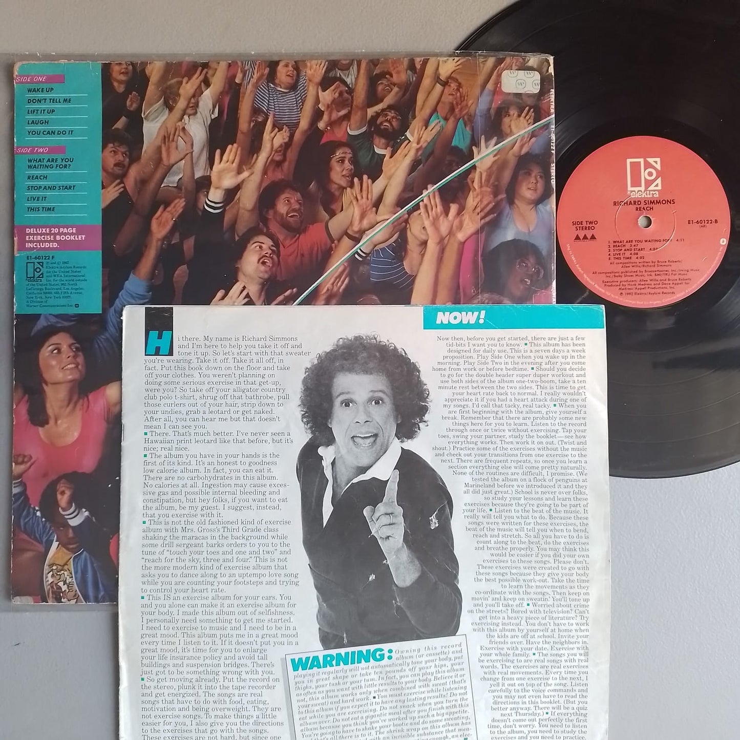 lp Richard Simmons Reach made usa 1982 con insert pop rock fitness