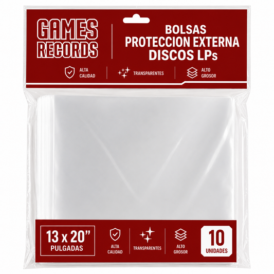 x10 bolsas proteccion externa para lps de alto grosor 13x20"
